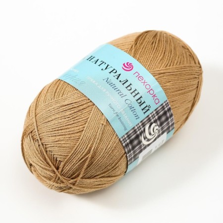 Yarn "Natural Cotton" 100% cotton 425m/100g (124-sand)-1