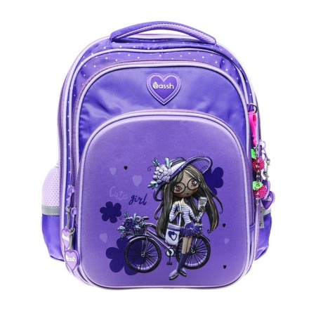 School backpack 37 x 28 x 13 cm, ergonomic back, Across 230, purple CS23-230-4-2