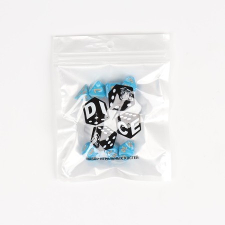 A set of cubes for D&D (Dungeons and Dragons, DND) "Game time", Series: D&D, 7 pcs, blue-1