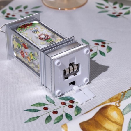 LED figure "Silver Lantern with a Nutcracker" 5 × 12 × 5 cm, plastic, batteries AG13x3, glow warm white-2