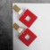 Earrings Assorted Azelia Square, red color in gold