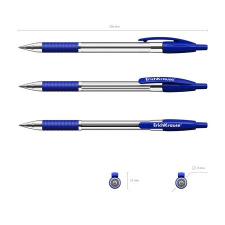 Handle Automatic Erich Krause R-301 Classic Matic & Grip, blue rod, 1.0 mm-1