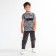 Polo T -shirt for a boy, Gray color/print mix, height 110 cm