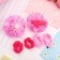 Hair elastic band "Lace" (set 6 pcs) volumetric flower, pink