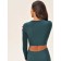 Crype female top with long sleeve Mirey Crop Top Manica Lunga, size 44-46, emerald color