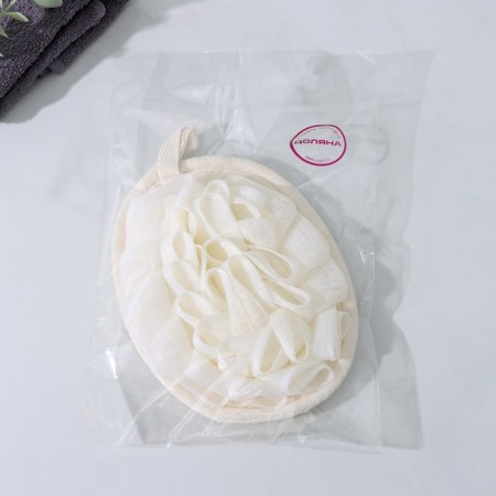 Massage washcloth with scraper of the share "Aphrodite", 11 × 16 cm, beige color-8