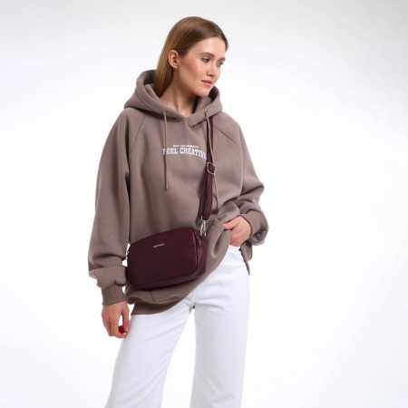 Women's bag over the shoulder Textura, small size, burgundy color-8