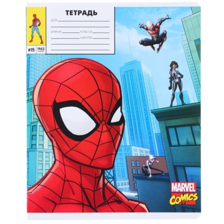 A notebook in a cage 18 sheets, 5 types of mix, cover coated cardboard, spider-man-11
