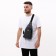 Male sling bag from textiles, gray color
