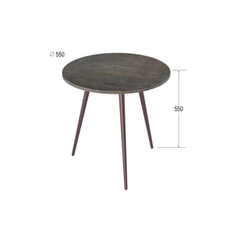 Table Ricon Straip, 550x550x550, Grange/wine metallic-1