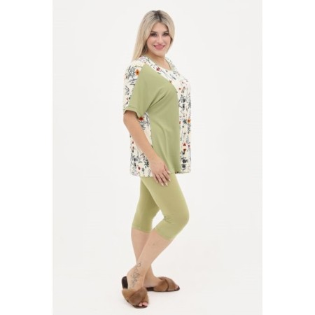 Female suit, size 66, light green color-1