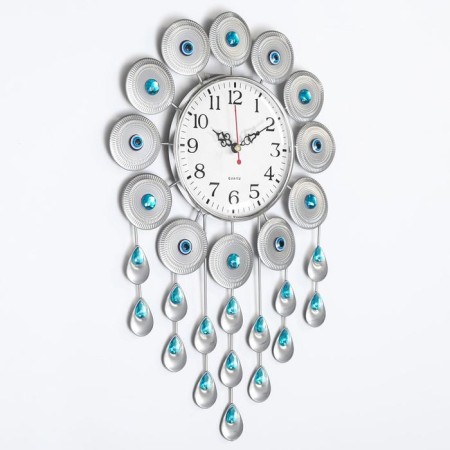 Watching clock, series: openwork, "Malika", discrete move, D-16 cm, 47 x 30 cm-1