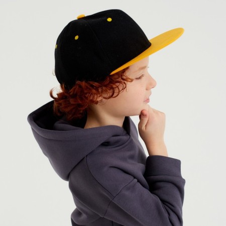 Basebolka with a direct visor for the boy Minaku, size 56, black/yellow color-2