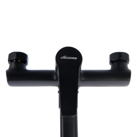 Accoona A71300F bath mixer, single -leaf, pour 300 mm, shower set, black-1