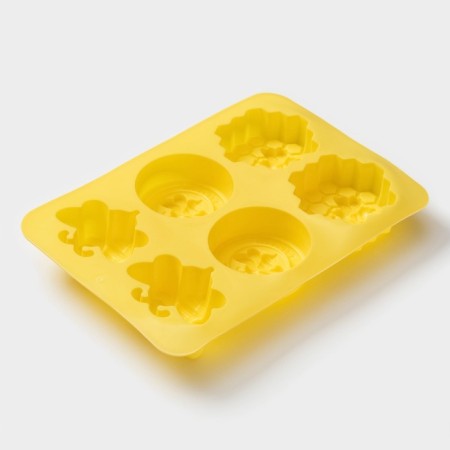 Baking uniform “Bee paradise”, silicone, 6 cells, 25.7 × 17.7 × 3 cm, yellow color-2