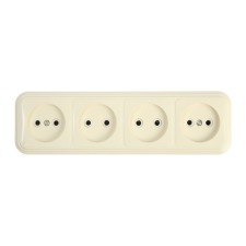 Розетка 4-местная без заземляющего контакта, 250В, 16А, IP20, PST16-60-20 (RA 16-464-БЖ), сл 1022742