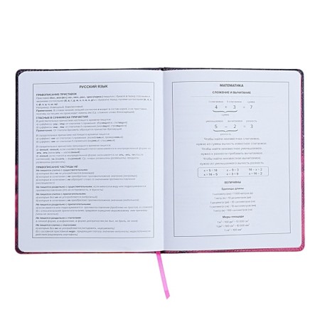 Universal Diary Grade 1-11, 48 sheets "Cat Princess", solid cover of artificial leather, lies, universal cheat sheet, block 80 g/m2-7