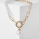 Pearl pearl "chain" dable, white color in gold, 40 cm
