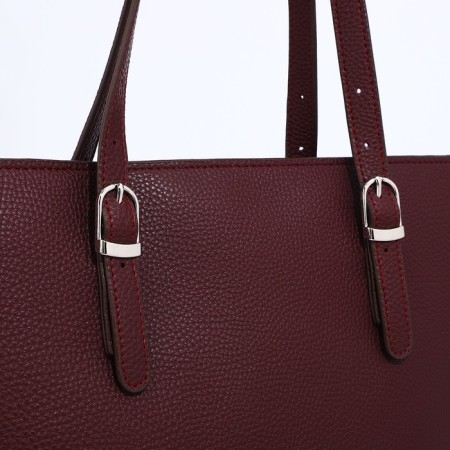 L-Craft tout bag with lightning, external pocket, burgundy color-3