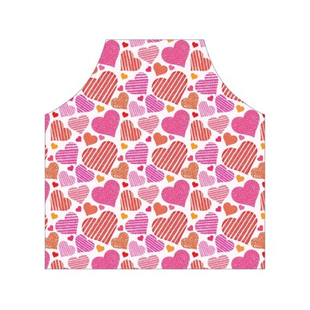 Apron of a kitchen with a photo print “Many hearts”, adjustable, size OS-2