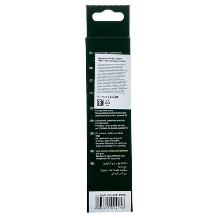 Pencil black-granographic Faber-Castell HB 1112 with an eraser, black-4
