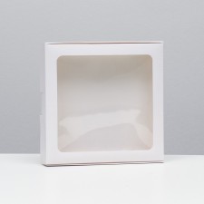 Self -charged box, white, 21 x 21 x 3 cm