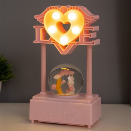 Night -bend musical "Snow Shar" 5XLED from batteries 3AAA pink 6.5x11x21cm Risalux-2