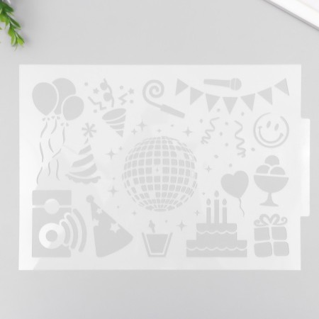 Plastic stencil "Holiday" 21x29.7 cm-3