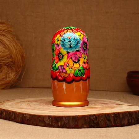 Nesting doll "flowers", 5 puppet, suite, mix-7