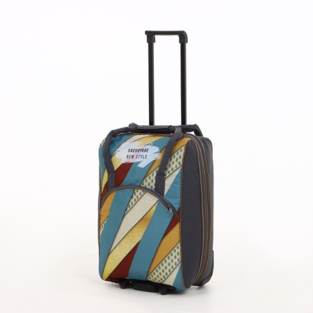Small 37 L (S) suitcase with a SACVOYAGE bag, lightning department, extension, external pocket, gray color gray-1