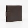 Male purse on the Textura button, for bills, for cards, for coins, brown color