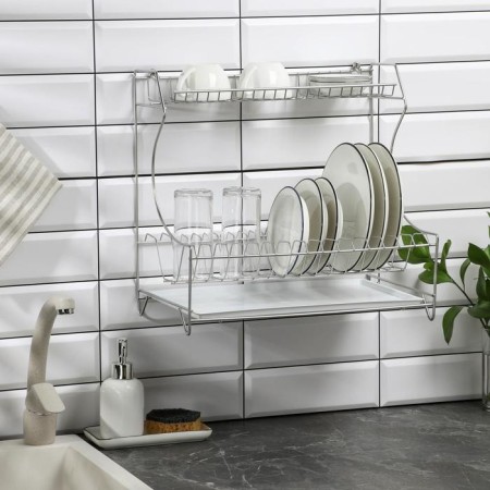Dishes for dishes with a pallet 2-tier, table-mounted, 39.5 × 25 × 38 cm, color chromium-4