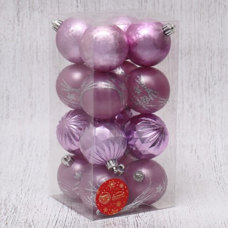 Set of balls plastic D-6 cm, 16 pcs "Laurent Assorted" Lilac-1