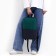School textile school with pocket, gray/green color, 22x13x30 cm