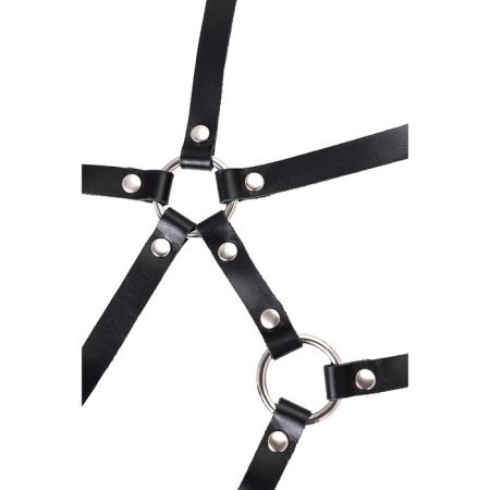 Pecado BDSM, with rings, genuine leather, black-6