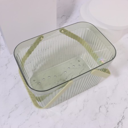 Organizer for storage, a basket with handles, 1 section, 27 × 17 × 16.5 cm, translucent color/mix-3