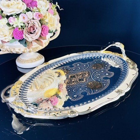 Oval tray lenardi, stainless steel, length 50 cm