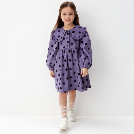 Платье детское вельветовое KAFTAN "Горошек" р.30 (98-104 см)-1