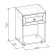 Bedside table Sherlock 64, 400 × 353 × 565 mm, sonoma oak color