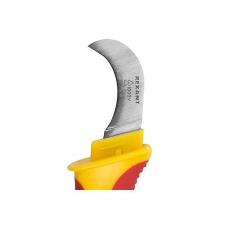 Rexant 12-4937 installer knife, stainless steel, curved blade-1