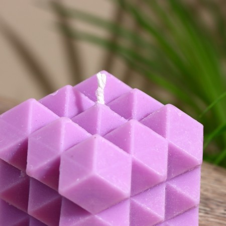 Candle "rhombics" 6x6x6 cm, soy wax mix-3