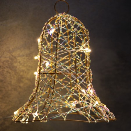 LED figure "Bell" 20x15x15 cm, 20 LED, AAX2 batteries (not in the kit), glow warm white-2