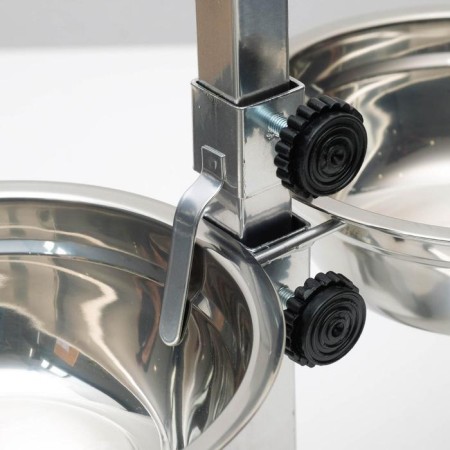 A stand with bowls, 2 x 1 l, height 40 cm, collapsible with an upper latch, chrome-4