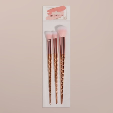 A set of makeup brushes "Gloss", 3 objects, golden color-4