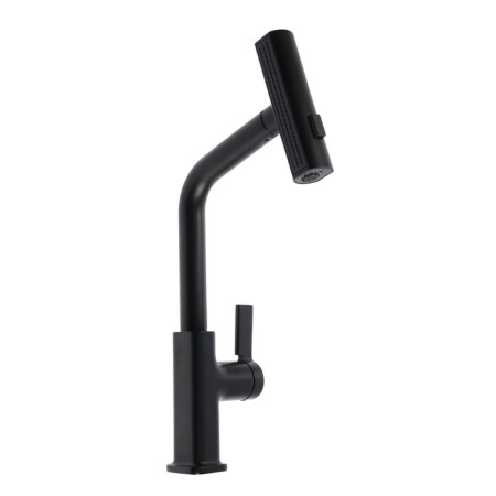 ACCOONA A5490F-9 kitchen mixer, with retractable watering can, pour 27 cm, brass, black-2