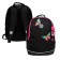 School backpack, 38 x 28 x 18 cm, Grizzly, ergonomic back, + keychain, black