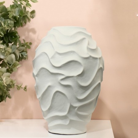 Vase for flowers Interior "Wave" color white 39 x 27 x 27 cm-4