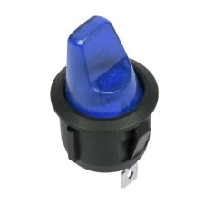 Выключатель клавишный круглый 12V 16А (3с) ON-OFF синий с подсветкой (RWB-224, SС-214) REXANT   1080