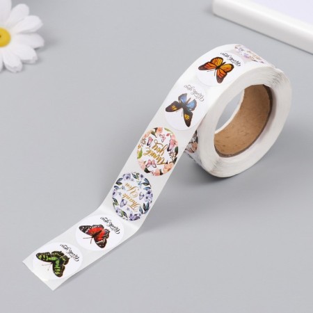 Stick Paper "Butterfly. Thank you" d = 2.5 cm 500 pcs in the roll-3