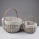 A set of baskets, 2 pcs, 40 × 30 × 20/40 cm, 28 × 21 × 14/27 cm, willow, textiles